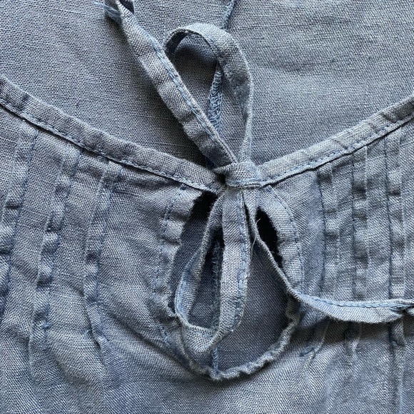 NAVY BLUE LONG 100% LINEN TUNIC / DRESS. Sz M. BOHO/LAGENLOOK. MADE IN ITALY - Picture 14 of 15